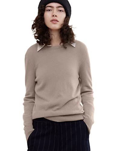 State Cashmere Damen Strickpullover 100% reines Kaschmir Feinstrick Langarm Pullover mit Rundhalsausschnitt (XX-L, Winterzweig) von State Cashmere