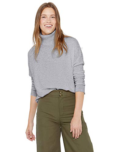 State Cashmere Damen Übergroßer Tunika-Stil Rollkragenpullover 100% Reiner Kaschmir Langarm Pulli (Medium, Heidekrautgrau) von State Cashmere