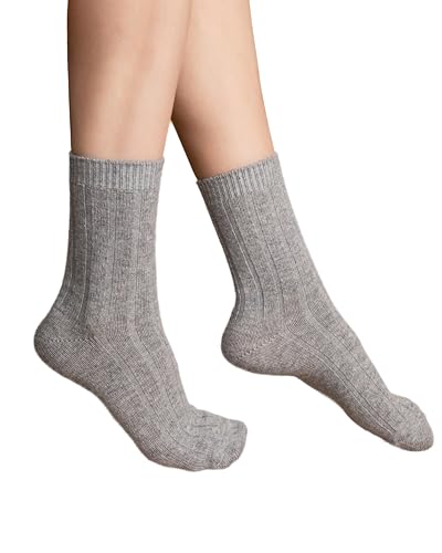 State Cashmere Unisex-Socken aus 100% reinem Kaschmir, super weich, Helles Anthrazit/Größe L von State Cashmere