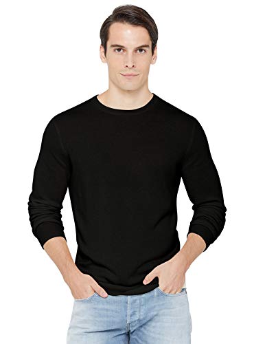 State Cashmere langärmliger Pullover aus 100% reinem Kaschmir für Herren mit Rundhalsausschnitt, Schwarz, XXL von State Cashmere