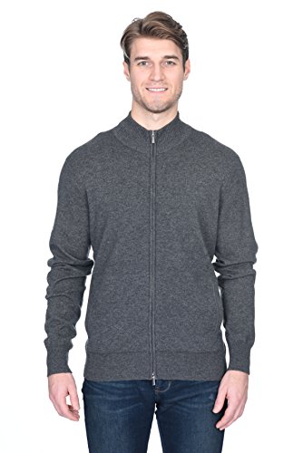 State Fusio Herren Strickjacke Kaschmir-Merinowolle Pullover mit Durchgehendem Reißverschluss und Stehkragen Feinstrick Langärmliger Pulli von State Fusio