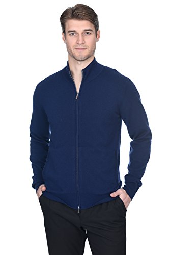 State Fusio Herren Strickjacke Kaschmir-Merinowolle Pullover mit Durchgehendem Reißverschluss und Stehkragen Feinstrick Langärmliger Pulli von State Fusio