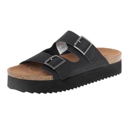 State Street by Payless Robyn Damen-Sandalen mit Doppelband-Fußbett, Schwarz, 37.5 EU von State Street