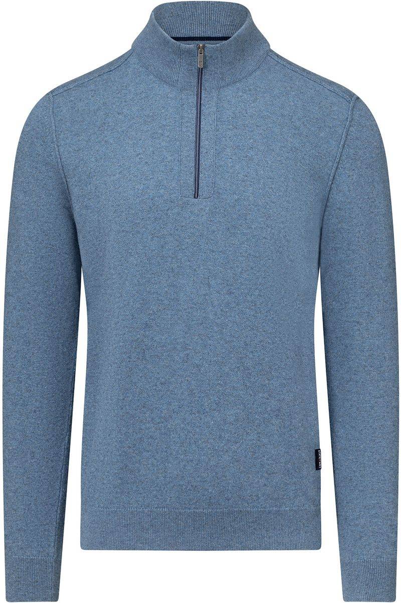 State Of Art Half Zip Pullover Wool Blend Melange Blau - Größe M von State of Art