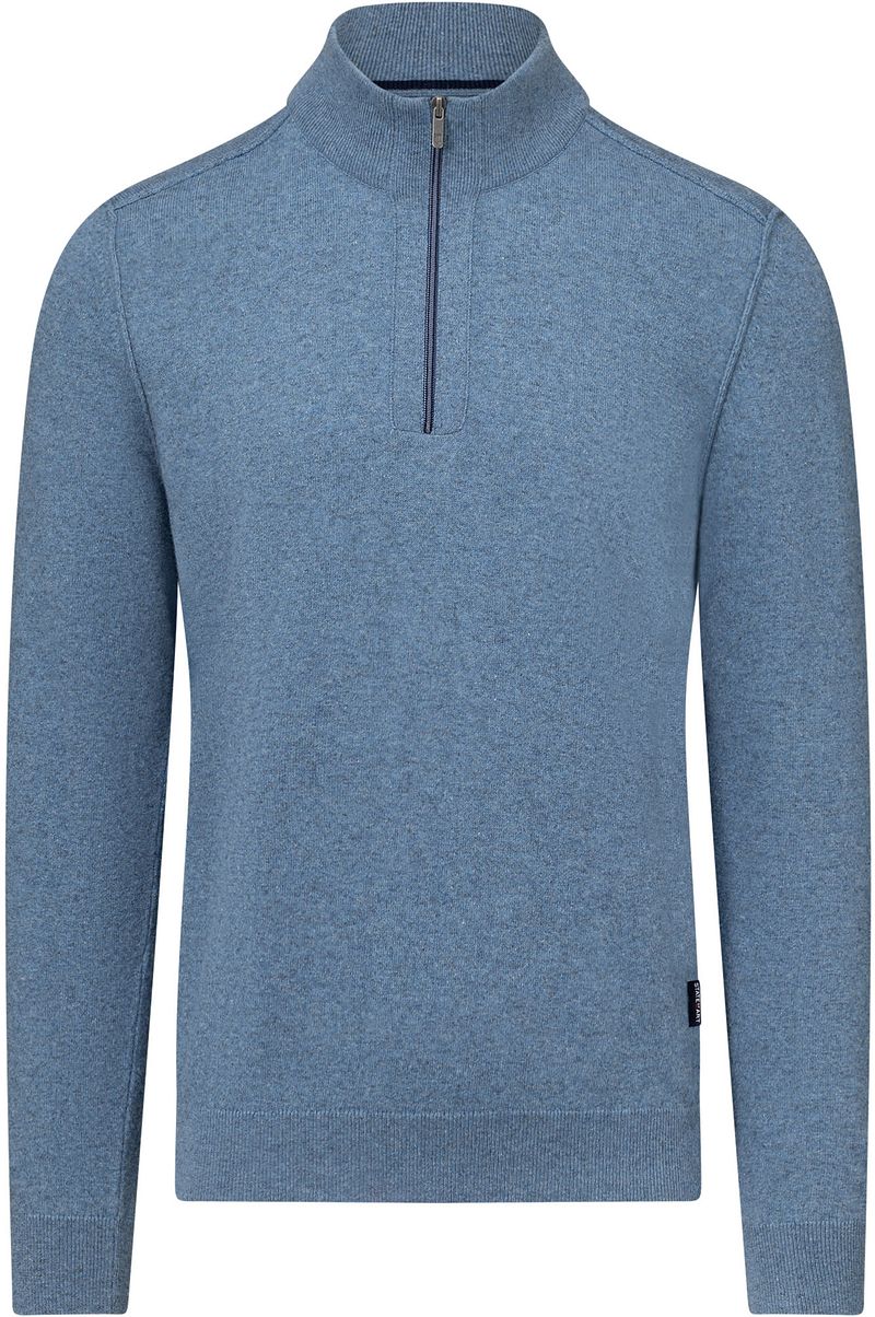 State Of Art Half Zip Pullover Wool Blend Melange Blau - Größe XL von State of Art