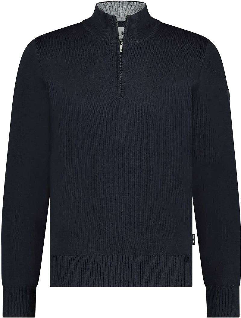 State Of Art Half Zip Pullover Wool Blend Navy - Größe S von State of Art