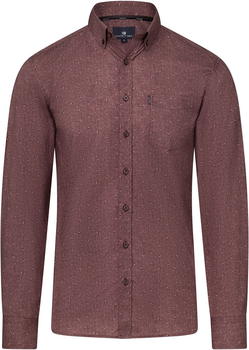 State Of Art Hemd Druck Burgundy  - Größe XL von State of Art