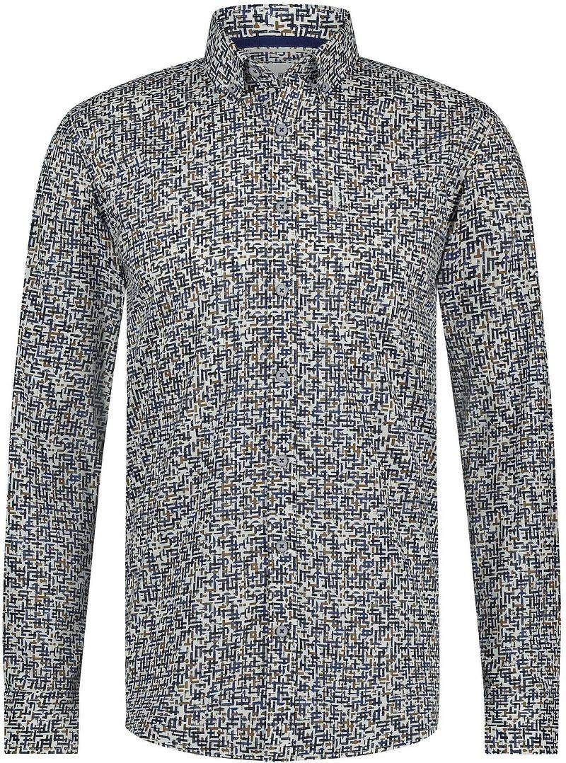 State Of Art Hemd Poplin Druck Blau Rot - Größe XXL von State of Art