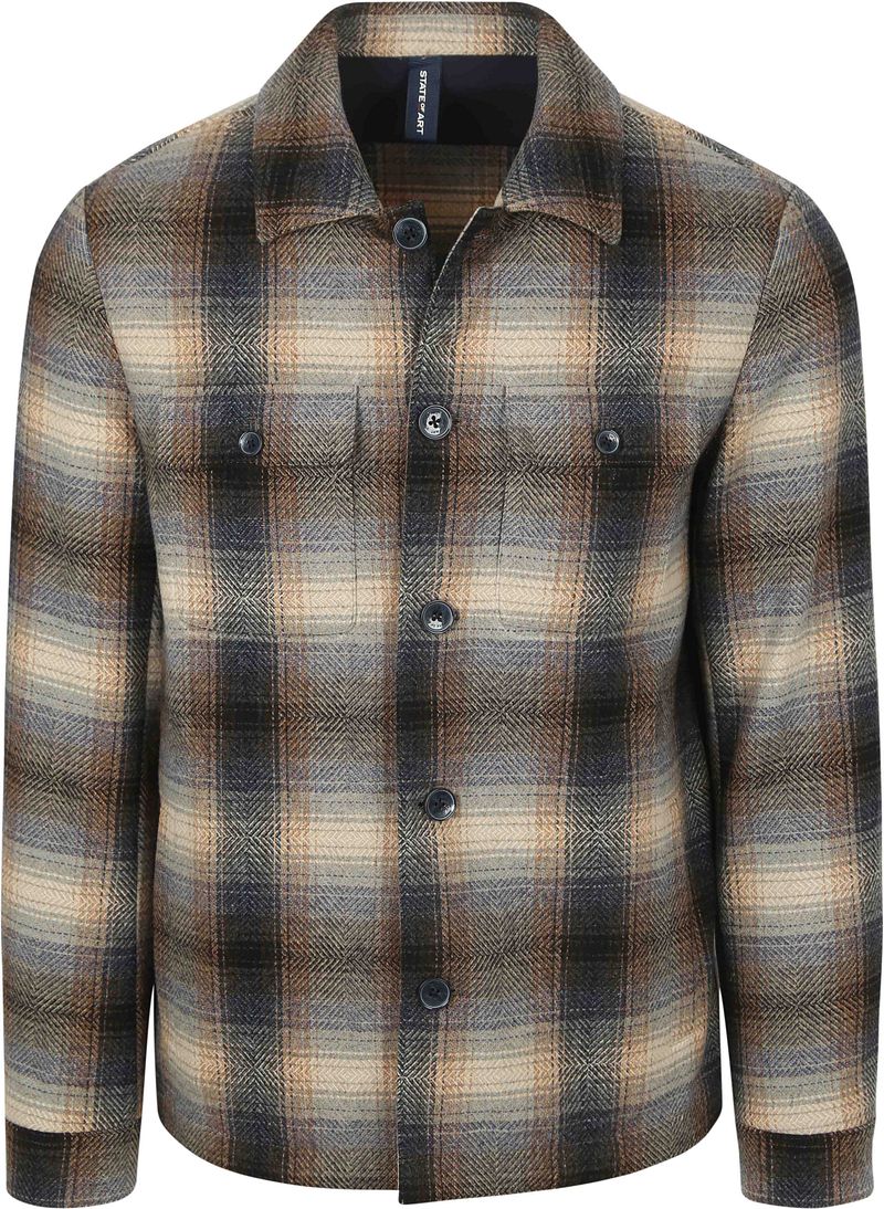 State Of Art Hemdjacke Karos Wool Blend Multicolour - Größe M von State of Art