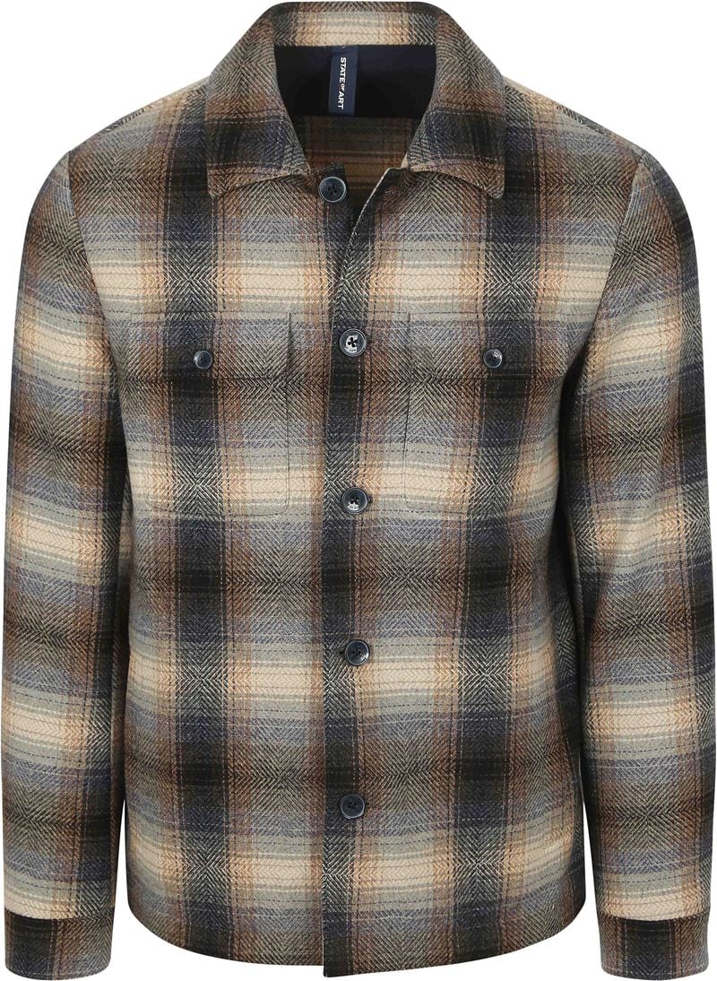 State Of Art Hemdjacke Karos Wool Blend Multicolour - Größe XXL von State of Art