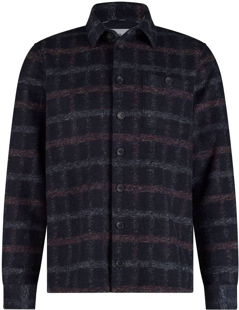 State Of Art Hemdjacke Wool Blend Karos Navy - Größe M von State of Art
