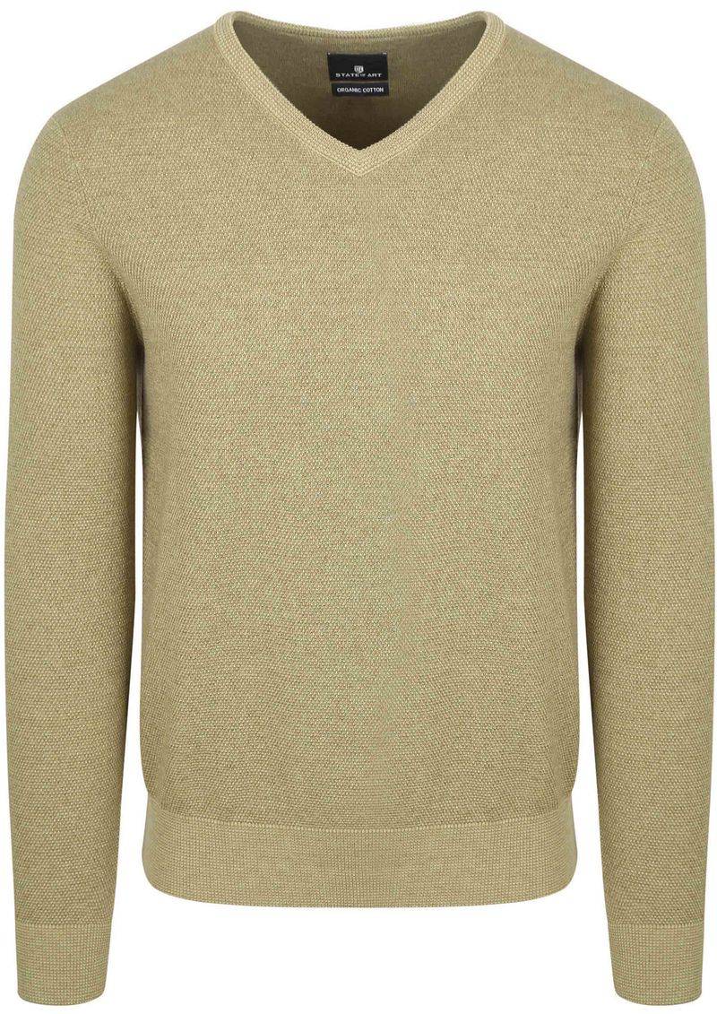 State Of Art Pullover Structure V-Ausschnitt Grün - Größe XL von State of Art
