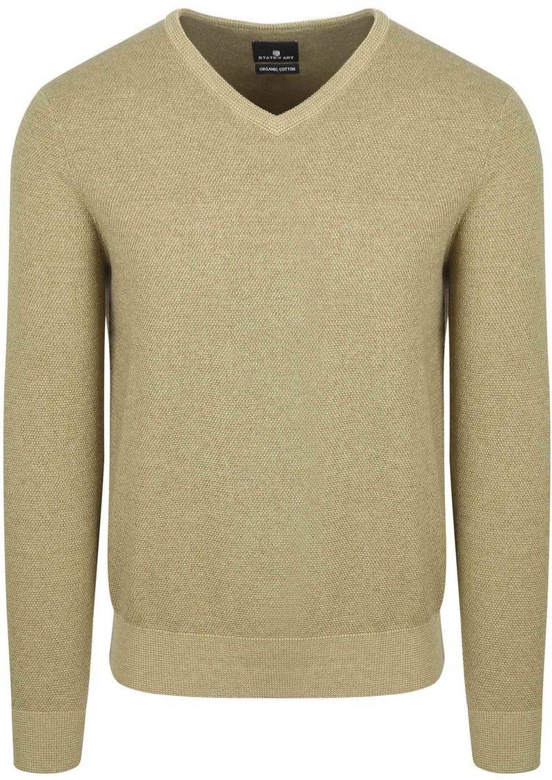 State Of Art Pullover Structure V-Ausschnitt Grün - Größe XXL von State of Art