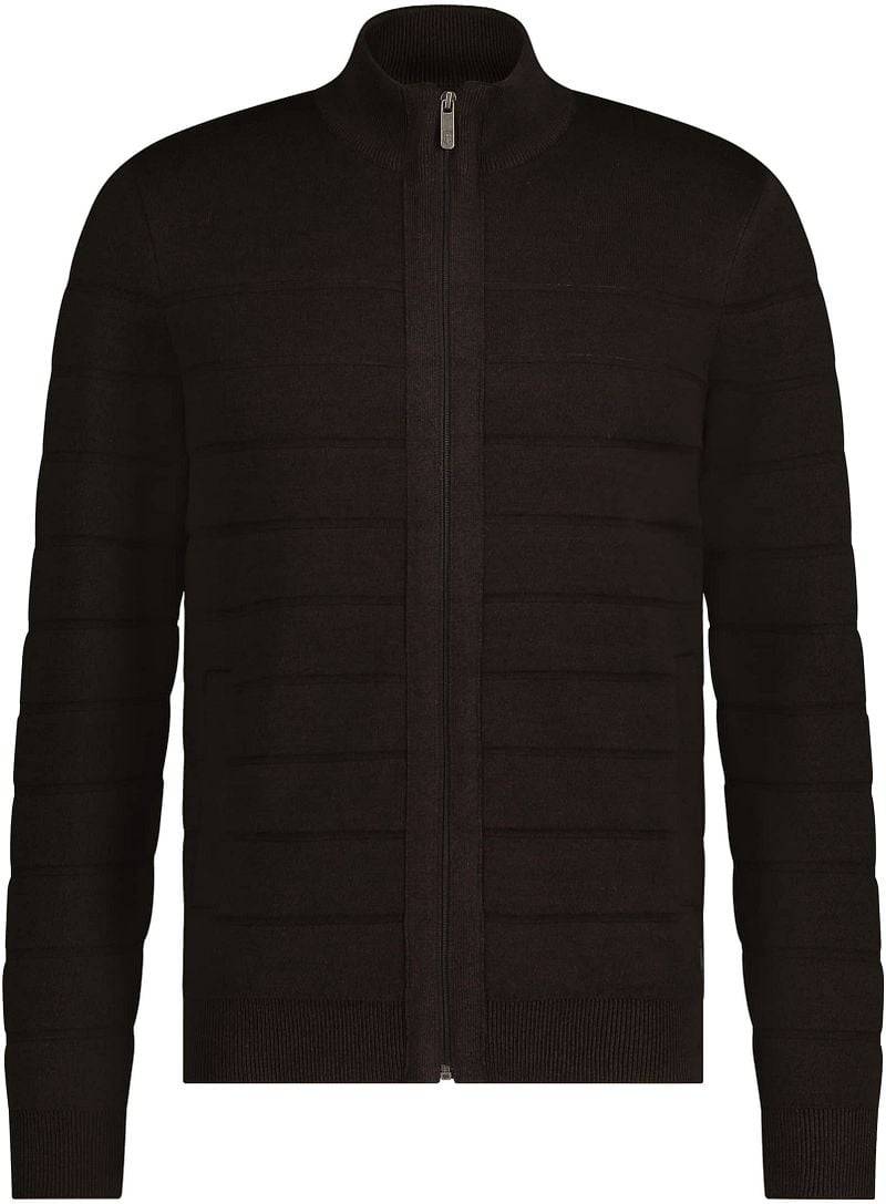 State Of Art Strickjacke Texturierte Streifen Dunkelbraun - Größe XXL von State of Art