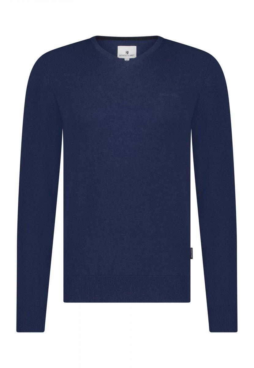 State of Art - Basis-Pullover mit V-Ausschnitt blau - Gr. - 3XL von State of Art