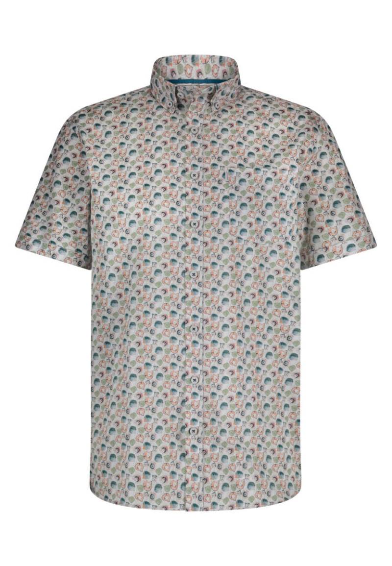State of Art - Baumwollhemd mit Muster beige/blau/grün - Gr. - S von State of Art