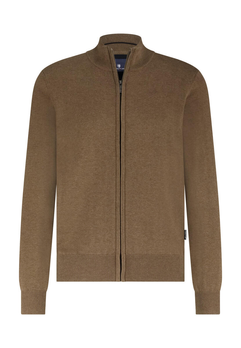 State of Art - Cardigan mit Reißverschluss braun - Gr. - XXL von State of Art