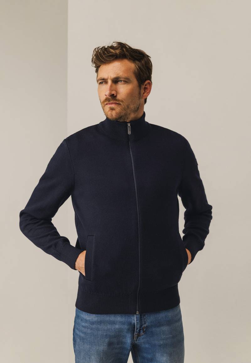 State of Art - Doubleface-Strickjacke mit Rei�verschluss dunkelblau/olivgr�n - Gr. - 3XL von State of Art