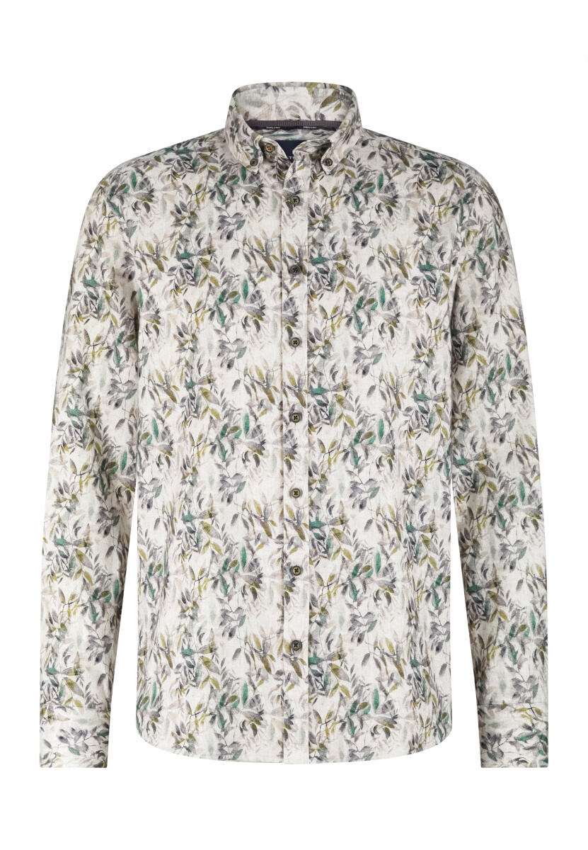 State of Art - Flanell-Hemd aus Baumwolle beige/grün - Gr. - S von State of Art