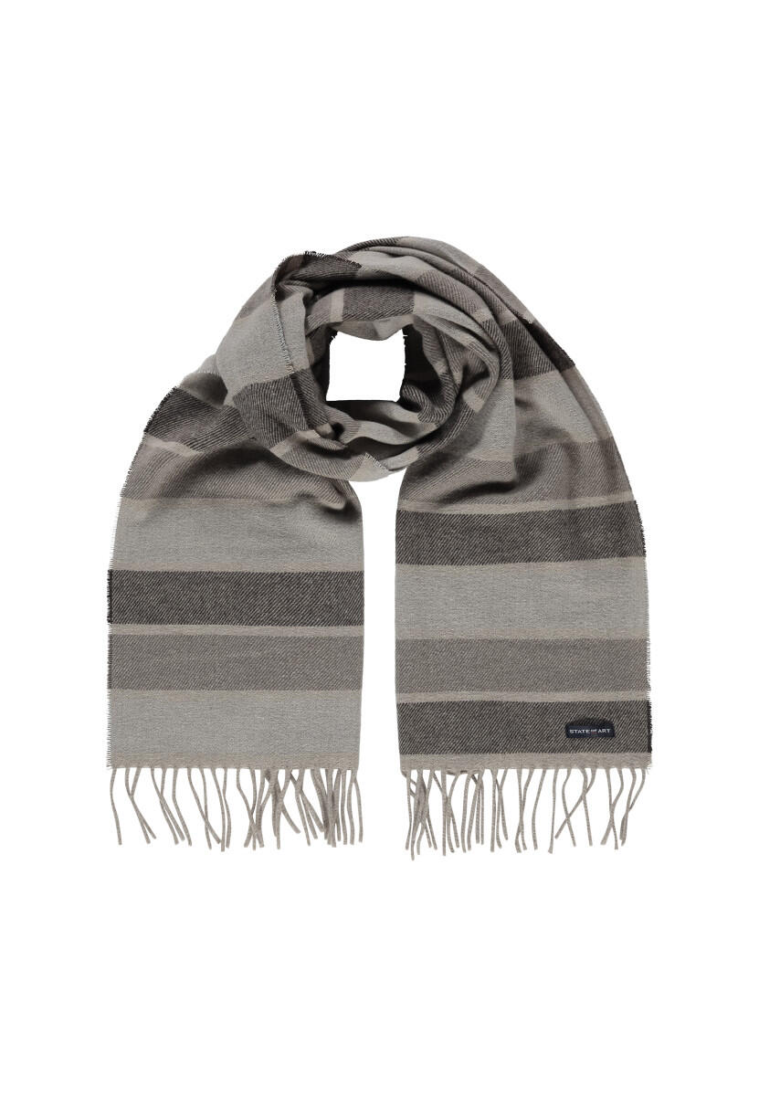 State of Art - Gestreifter Schal mit Fransen braun von State of Art