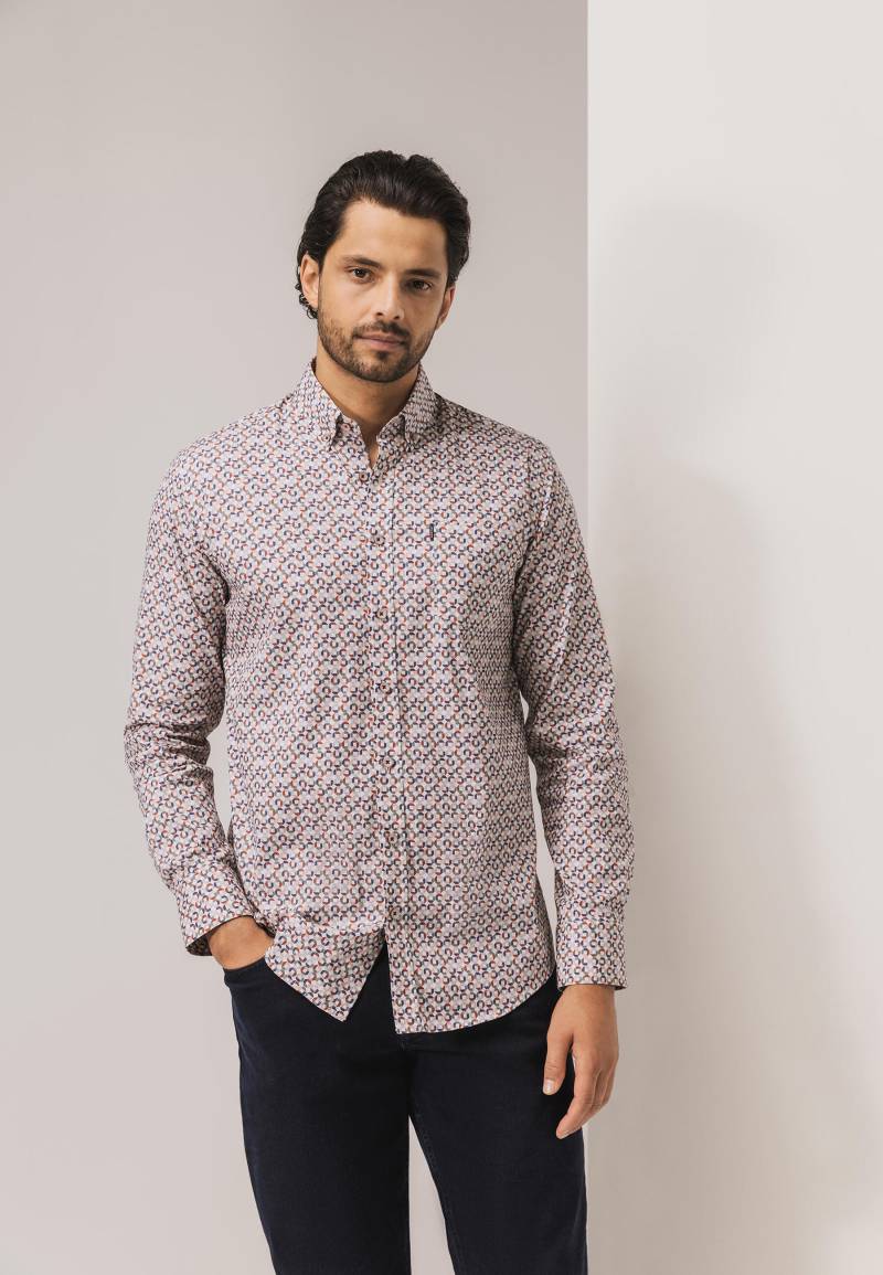 State of Art - Hemd aus einer Lyocell-Mischung hellgrau/dunkelrot - Gr. - 3XL von State of Art