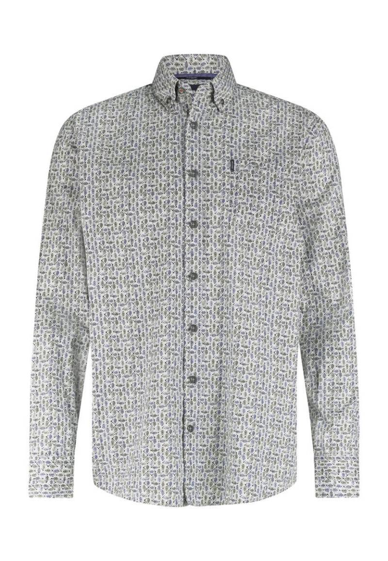 State of Art - Hemd mit Allovermuster blau/grün/weiß - Gr. - S von State of Art