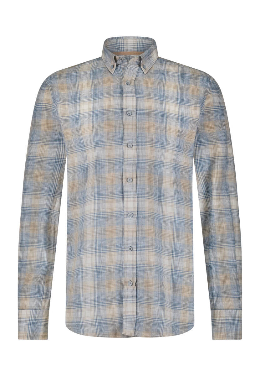 State of Art - Karohemd mit Leinen beige - Gr. - XXL von State of Art