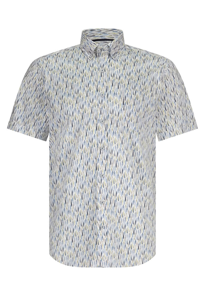 State of Art - Kurzarm-Hemd mit Print blau/grün/weiß - Gr. - M von State of Art