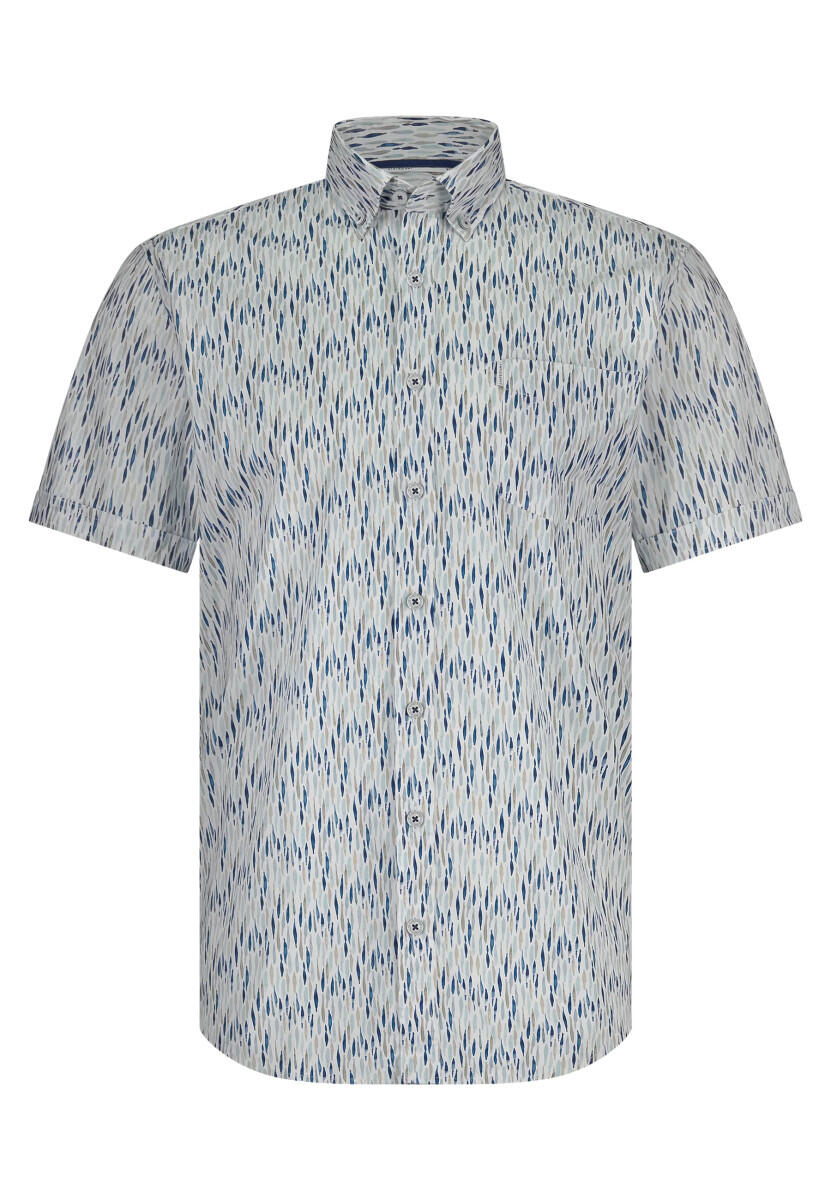 State of Art - Kurzarm-Hemd mit Print blau/weiß - Gr. - S von State of Art
