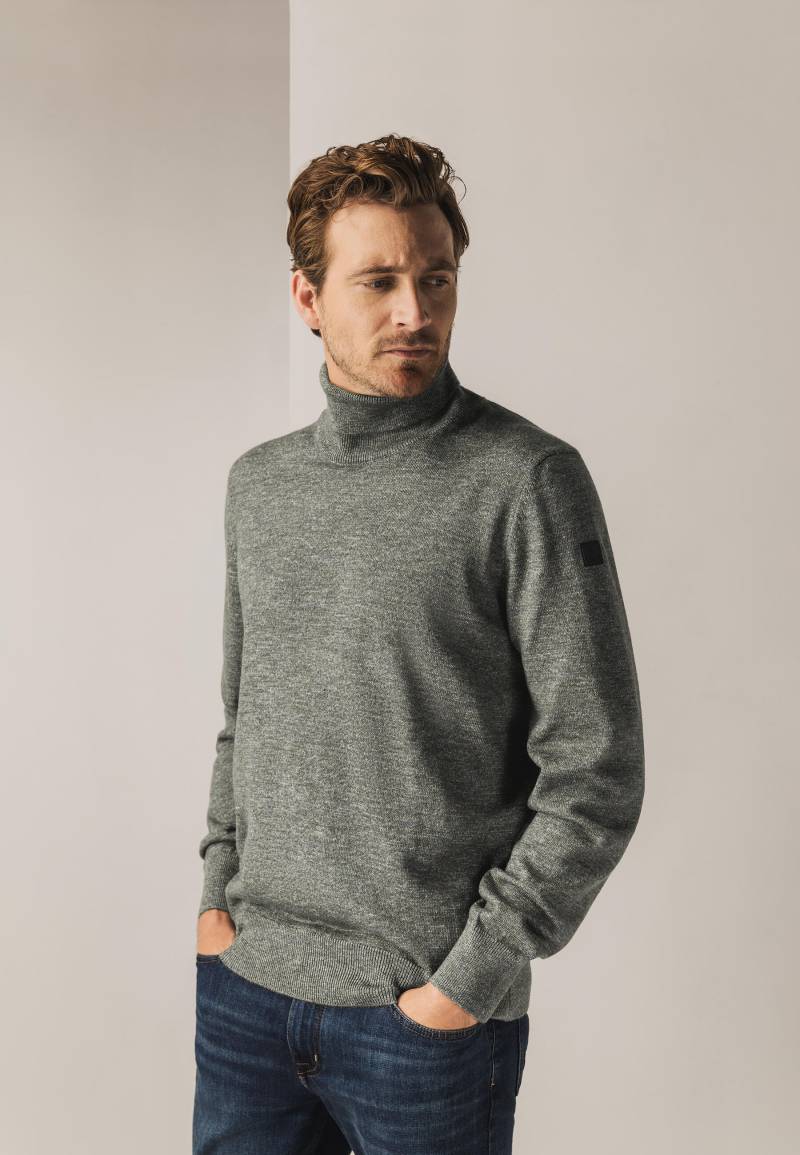 State of Art - Melierter Rollkragenpullover grau-blau/braun - Gr. - L von State of Art