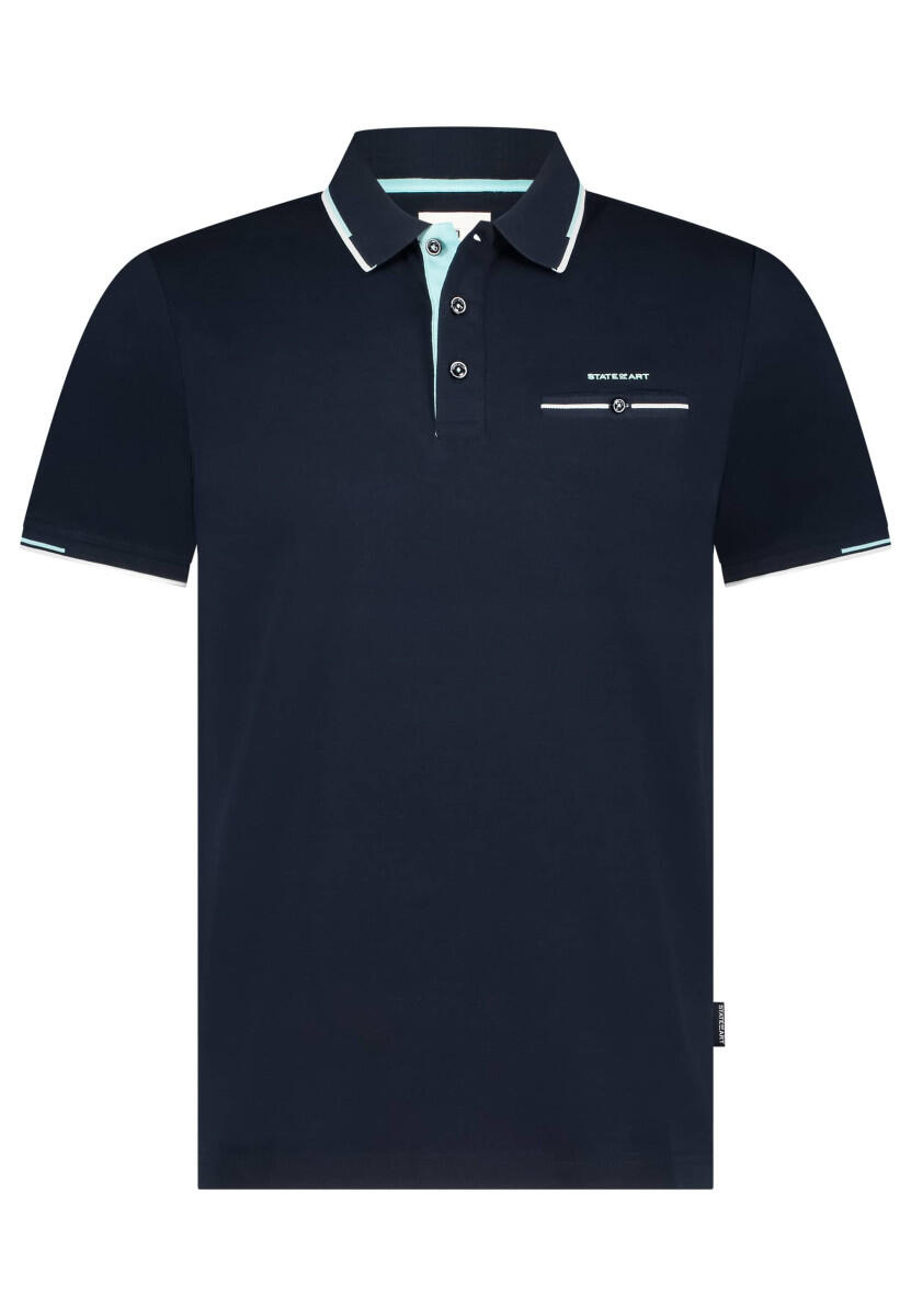 State of Art - Piqué-Poloshirt mit Brusttasche blau - Gr. - S von State of Art