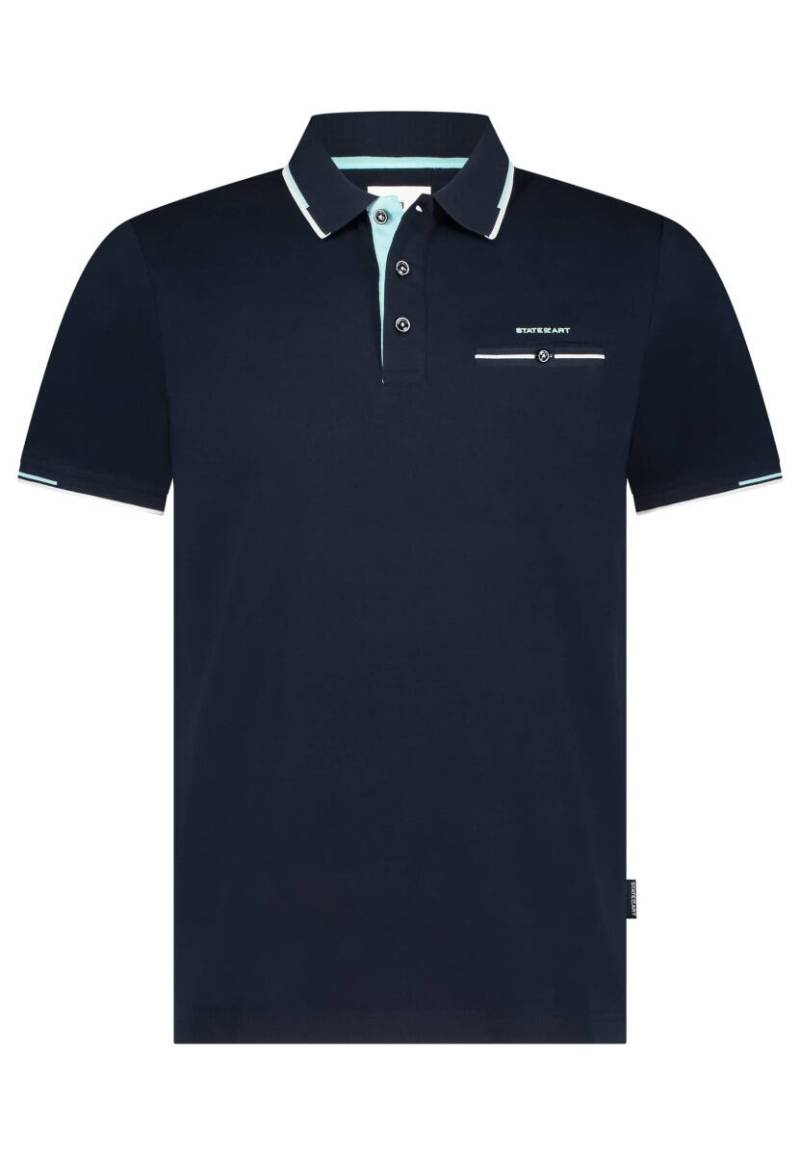 State of Art - Piqué-Poloshirt mit Brusttasche blau - Gr. - S von State of Art
