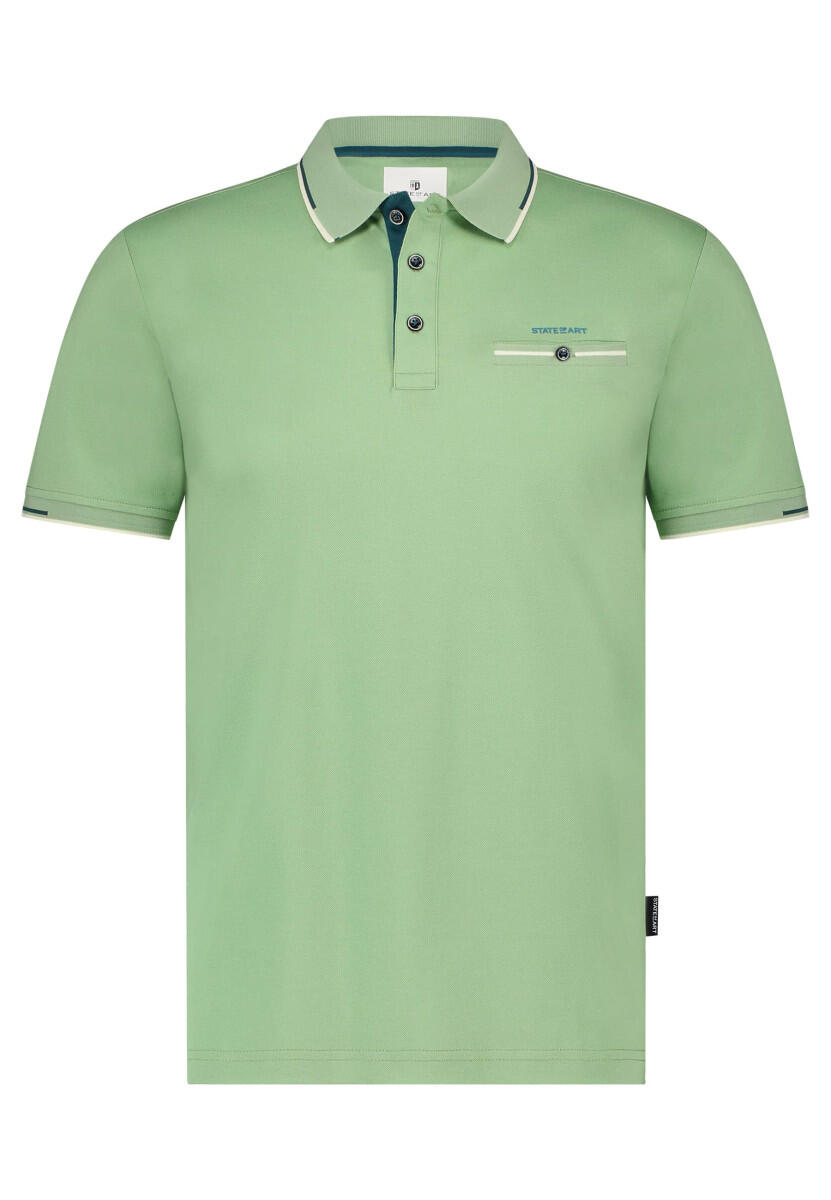 State of Art - Piqué-Poloshirt mit Brusttasche grün - Gr. - S von State of Art