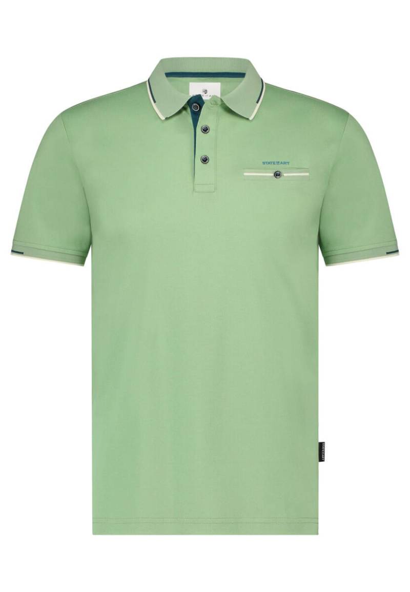 State of Art - Piqué-Poloshirt mit Brusttasche grün - Gr. - S von State of Art