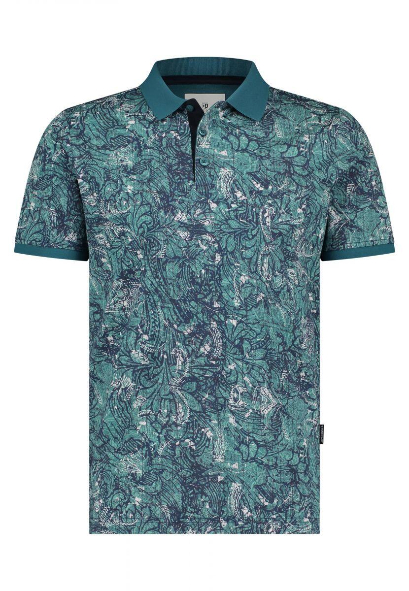 State of Art - Piqué-Poloshirt mit digitalem Print blau - Gr. - S von State of Art