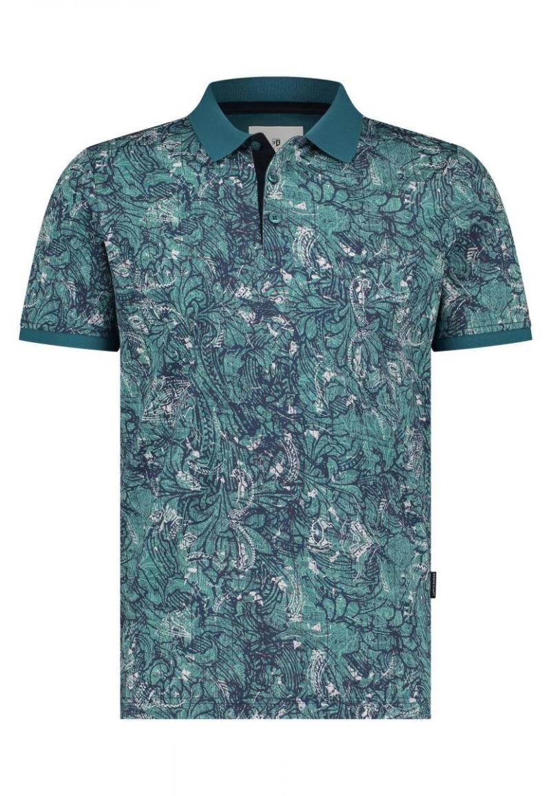 State of Art - Piqué-Poloshirt mit digitalem Print blau - Gr. - S von State of Art