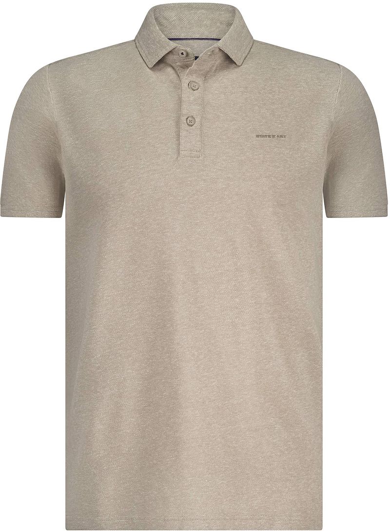State of Art Poloshirt Piqué Melange Beige - Größe 3XL von State of Art