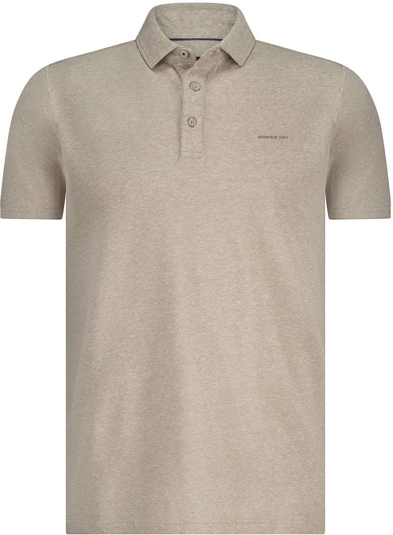 State of Art Poloshirt Piqué Melange Beige - Größe XL von State of Art