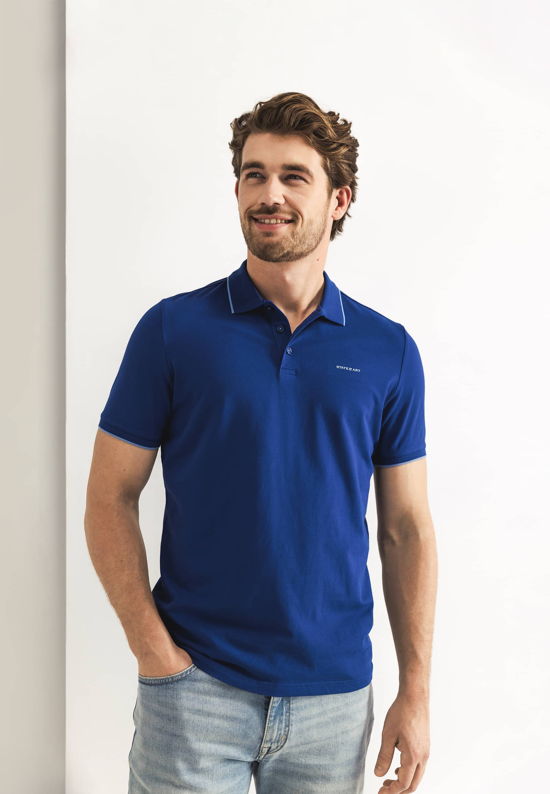 State of Art - Poloshirt Piqué SS P cobalt - Gr. - S von State of Art