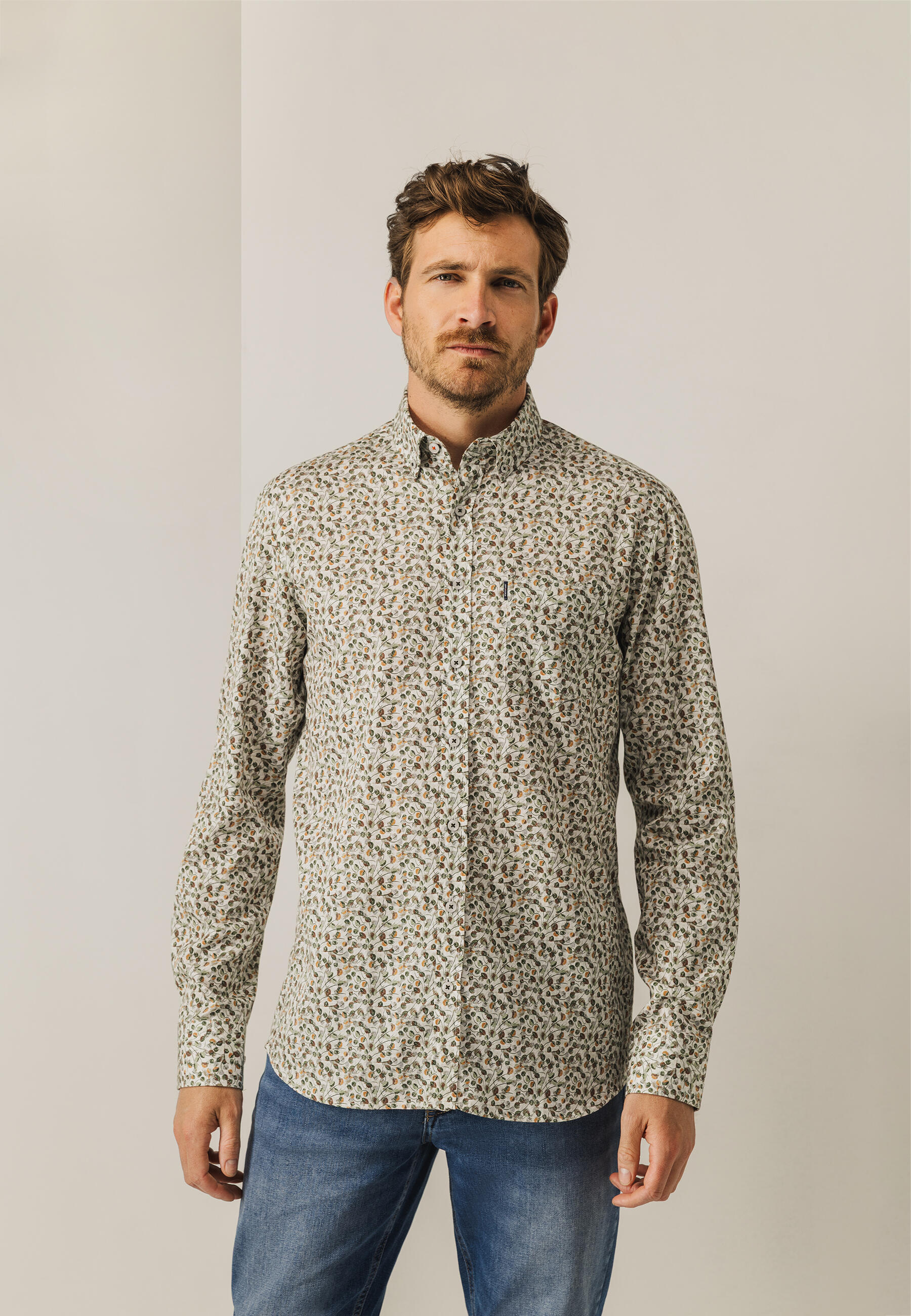 State of Art - Popeline-Hemd hellgrau/orange - Gr. - XXL von State of Art