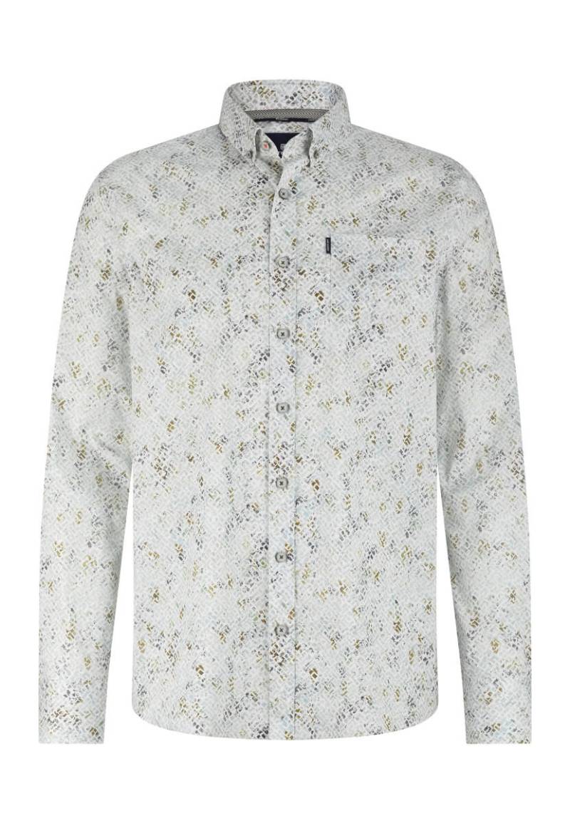 State of Art - Popeline-Hemd mit Allover-Druck beige/blau - Gr. - XXL von State of Art