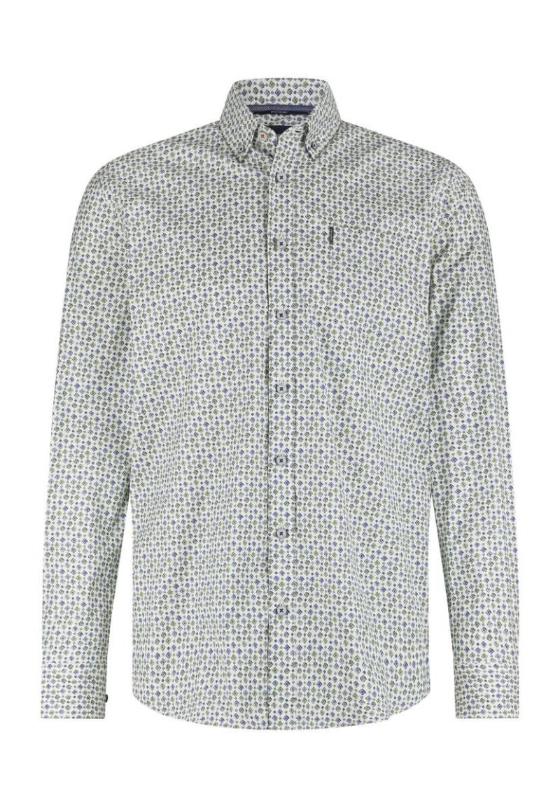 State of Art - Popeline-Hemd mit Allover-Druck blau/grün/weiß - Gr. - S von State of Art