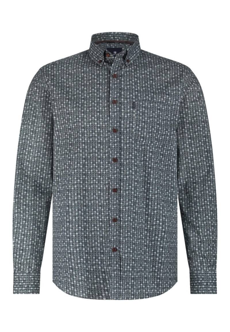 State of Art - Popeline-Hemd mit geometrischem Druck blau - Gr. - M von State of Art