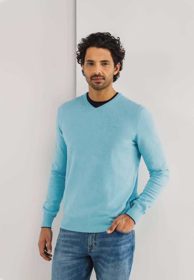 State of Art - Pullover V-Neck Plai blue - Gr. - L von State of Art