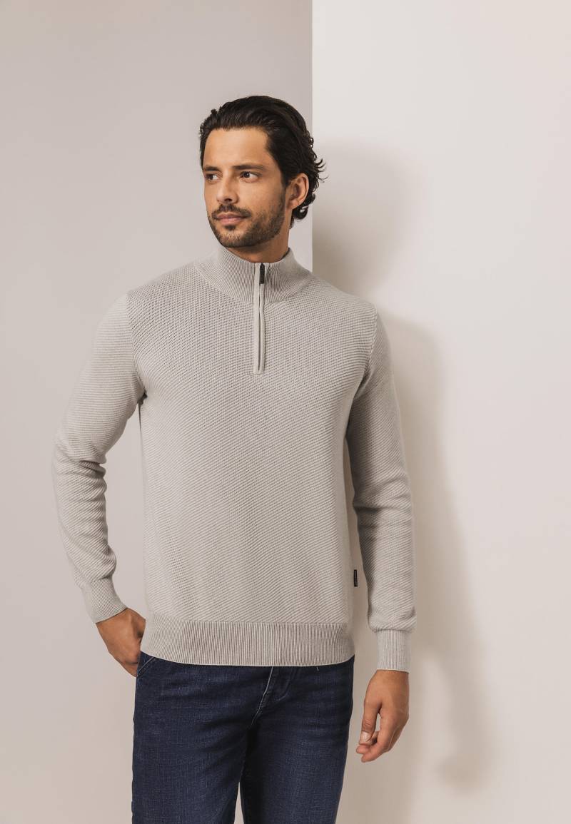 State of Art - Pullover aus Bio-Baumwolle mit Struktur hellbeige/sepia - Gr. - XXL von State of Art