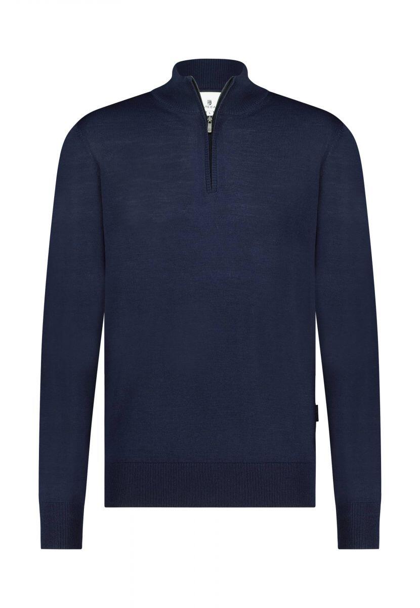 State of Art - Pullover mit Reißverschluss blau - Gr. - M von State of Art