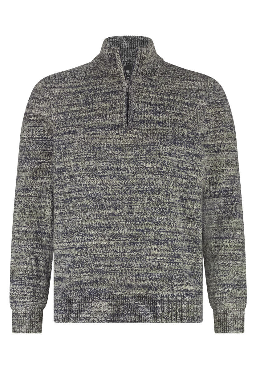 State of Art - Pullover mit Stehkragen beige/blau - Gr. - 3XL von State of Art