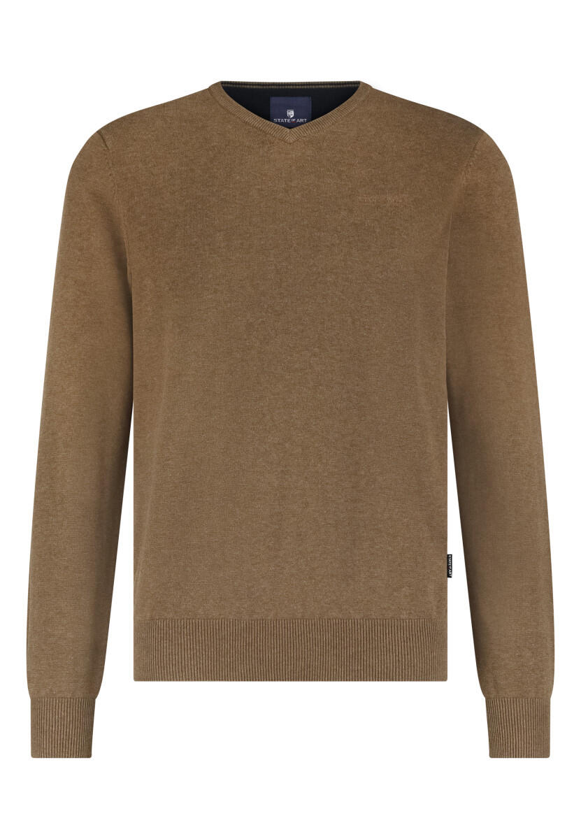 State of Art - Pullover mit V-Ausschnitt braun - Gr. - M von State of Art