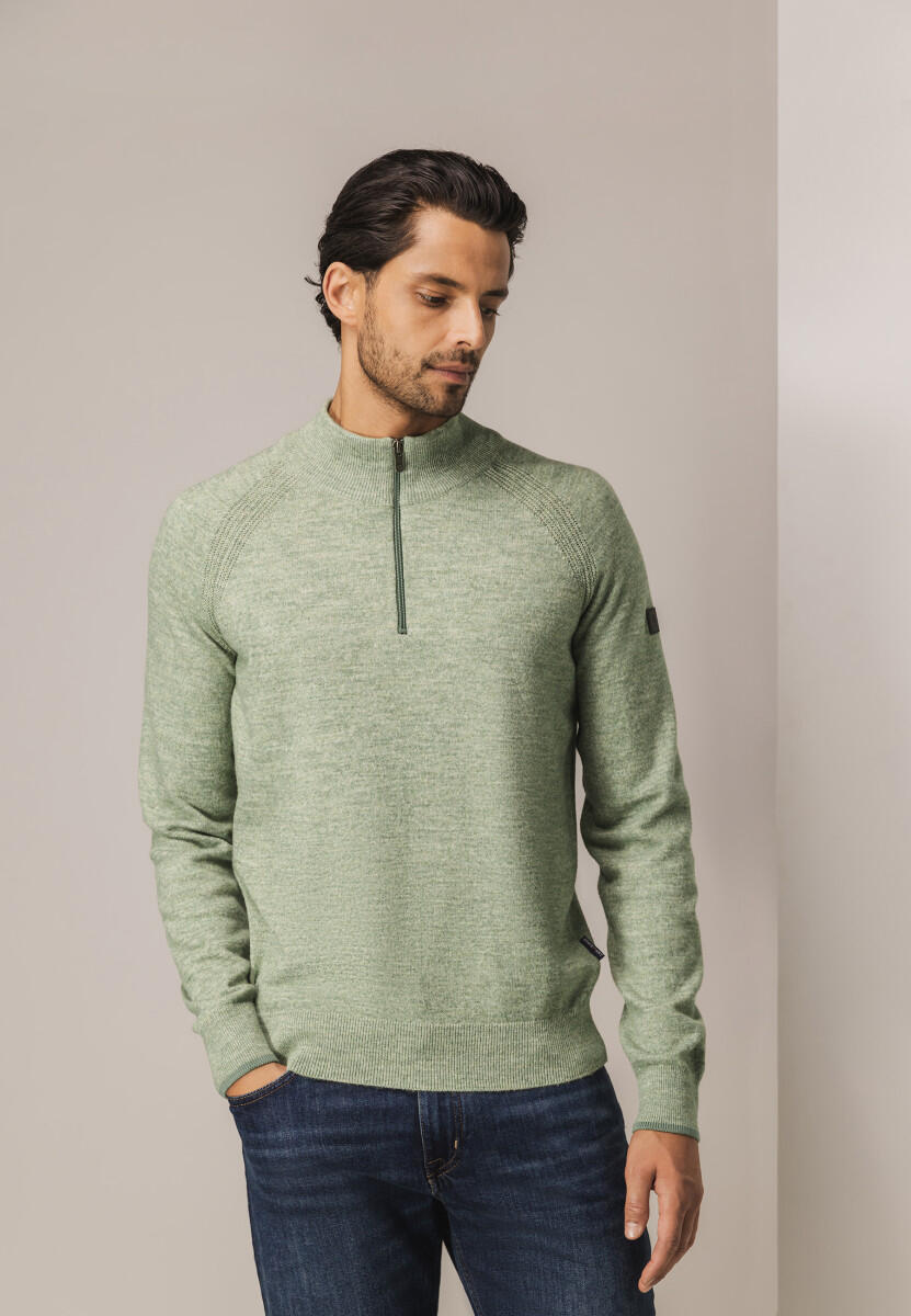 State of Art - Pullover mit stehkragen grün - Gr. - S von State of Art