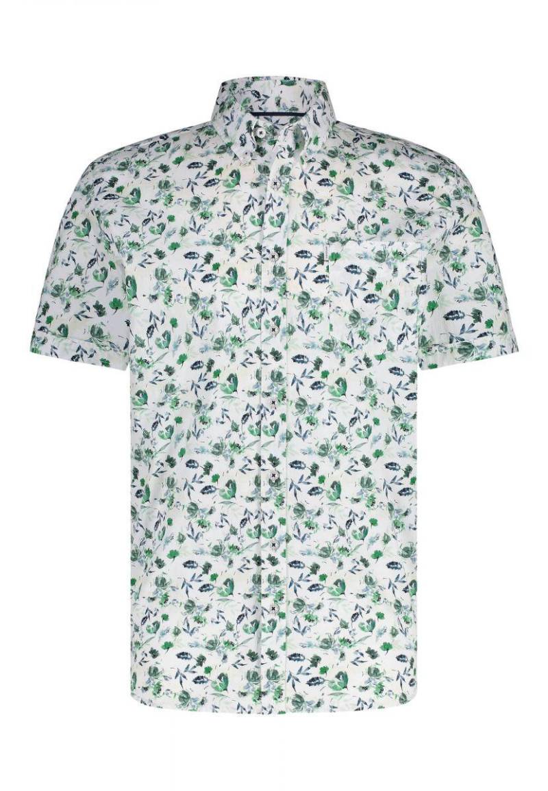 State of Art - Regular Fit: Kurzarmhemd weiß/grün - Gr. - S von State of Art